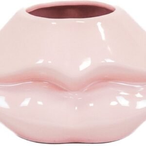 Housevitamin Lips Don't Lie Vaas - Bloempot Licht Roze - 21x19x11cm - Dopamine Decor