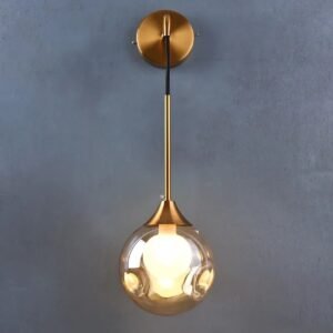 Nordic Moderne Led GOUDEN Glas Bal Wandlamp 60 cm Hoog 15 cm Breed - Prachtig Goud Blaker Ontworpen met een Delicate om een Verfijnde Look te Creëren 220V - Indoor Verlichting Woonkamer Slaapkamer Keuken Armatuur- Bed Licht- Decoratie - Kunst -Metaal