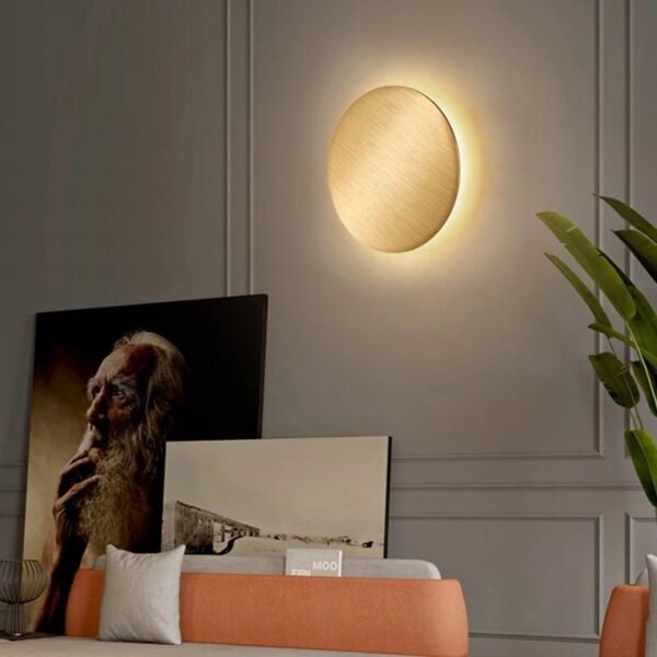 Nordic ZON GOUDEN Led Wandlamp Diameter 20cm - Decoratie Verlichting ZON Wandlamp is Ontworpen met een Delicate om een Verfijnde Look te Creëren 220V Muurlamp Indoor Woonkamer Licht Home Verlichtingsarmatuur Rond Aluminium Nachtlamp voor Gang & Hal