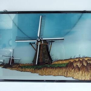 Raamdecoratie glas molen winter Raamdecoraties van glas, Wand- en Raamdecoratie