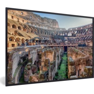 Fotolijst incl. Poster - Het Colosseum in Rome van binnen bekeken - 60x40 cm - Posterlijst