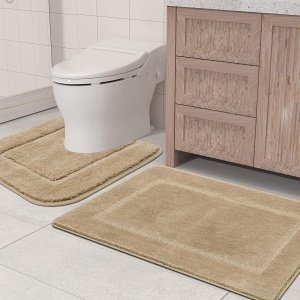 Shower mat - douchecabine, Antislipmat - Badkameraccessoire Beige,53x86cm+50x50cm