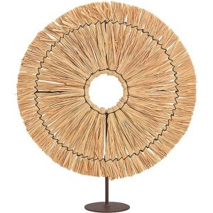 Raam - Raamdecoratie - Zon - Raamdecoratie Zon, gemaakt van raffia