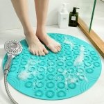 Antislip Douchemat Grijs - Voorzien van Zuignappen en Afvoergaten - 1 stuk - PVC - 55 x 55 cm