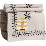 Plaid Natural Black Stone Print 150x220cm