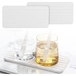 Waterabsorberend dienblad met groeven voor badkamer- en keukenaccessoires