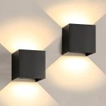 PREMORA 2 stuks - Wandlamp - Stijlvolle Vierkante Zwarte Lamp - Kubus Lamp - Wandlamp Zwart - Led Verlichting - Mooie Zwarte Wandlampen - Ip65 Buitenlamp - Wandlamp Binnen Woonkamer - Sfeerverlichting Muurlamp Woonkamer - Weerbestendig - 10x10x10cm